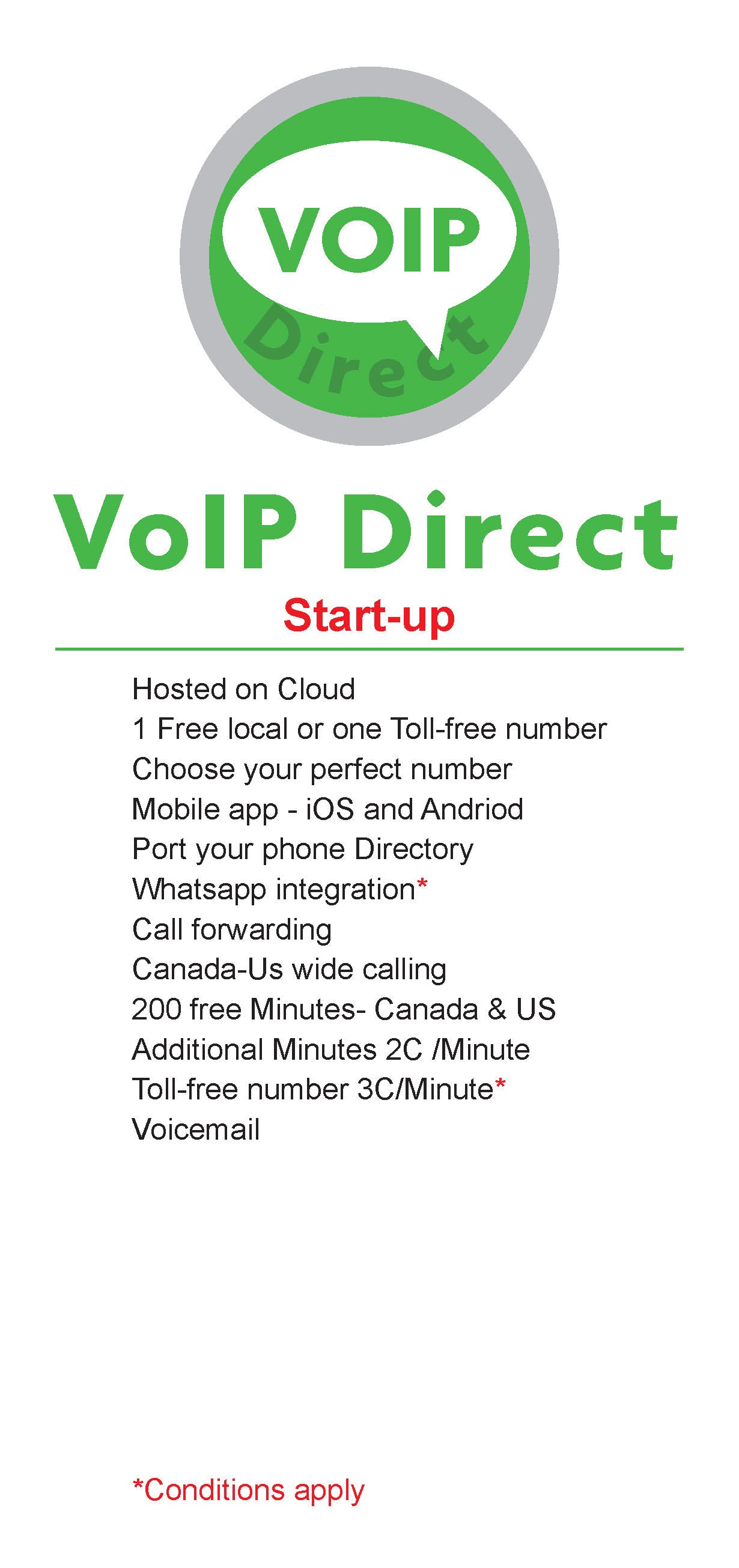 VoIP Start-Up Plan /user/mo